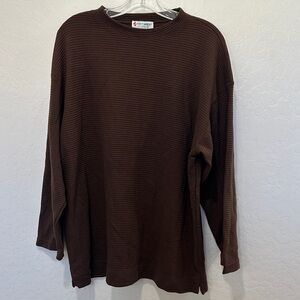 Currants Jerri Jo Brown Men's long sleeve tee Shirt size large vintage‎ cotton